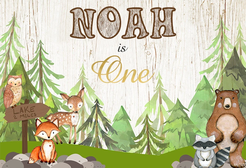 Mehofoto Động Vật Sơ Sinh Cho Bé Hình Nền Rừng Gỗ Trang Trí Tiệc Biểu Ngữ Cáo Phông Nền Chụp Ảnh Phòng Thu 7x5ft