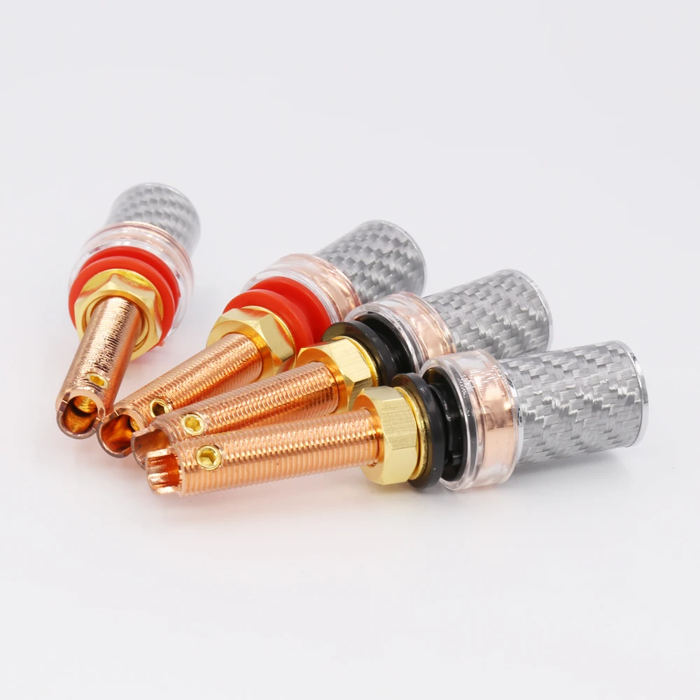 Cabo amp ligação terminal de alto-falante 4 unidades, plugue de tubo de áudio, plug terminal de alto-falante