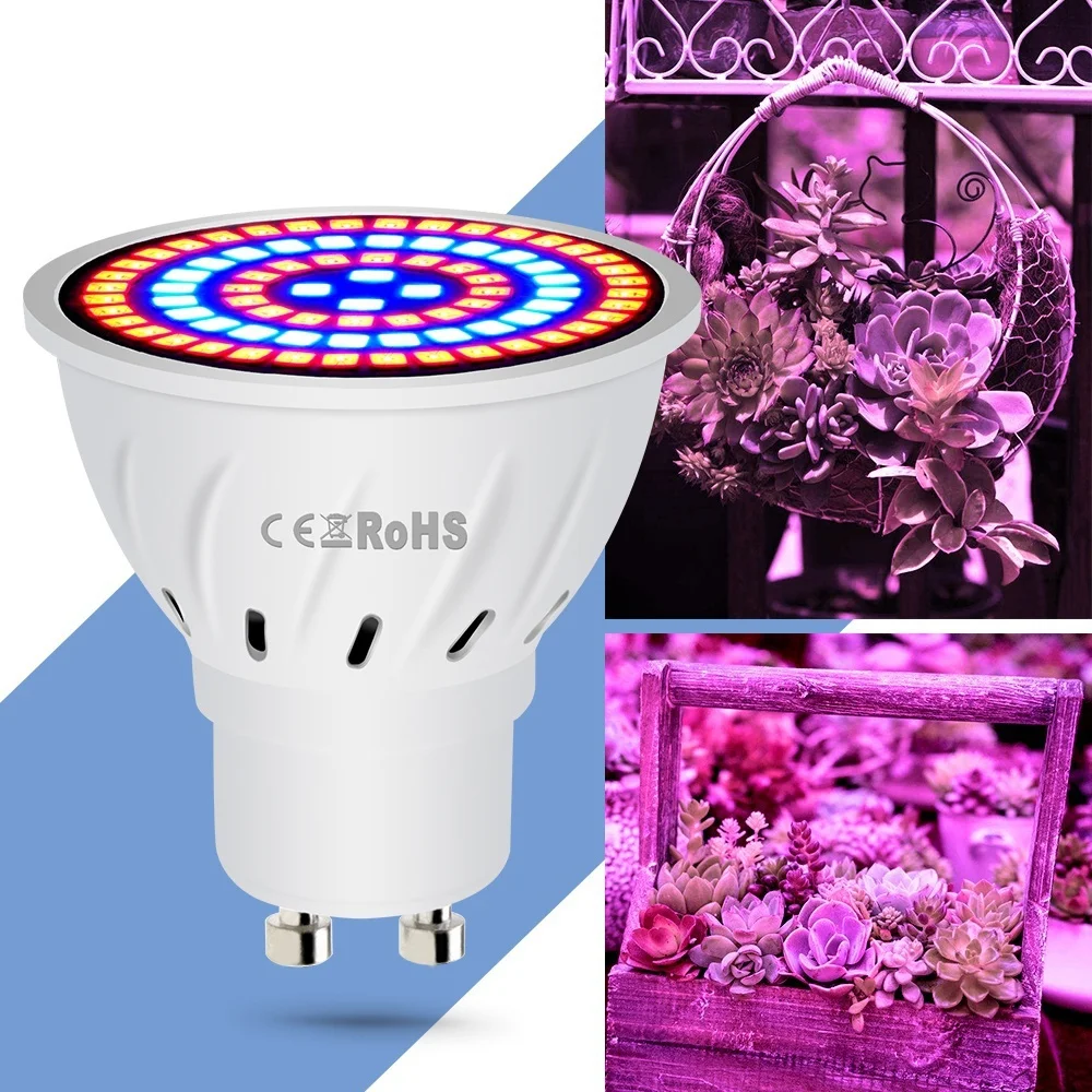 

2/5/8PCS LED E27 GU10 Bulb Plant Growing Light Indoor Shed Plants Full Spectrum Grow Lamp