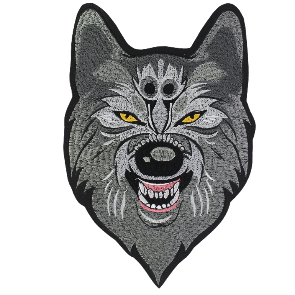 Foxes-Embroidery Dragon and Wolf Dog Patches, Iron on Badge, DIY Clothes Stickers, Decorative Appliques, 1 PC, P2232