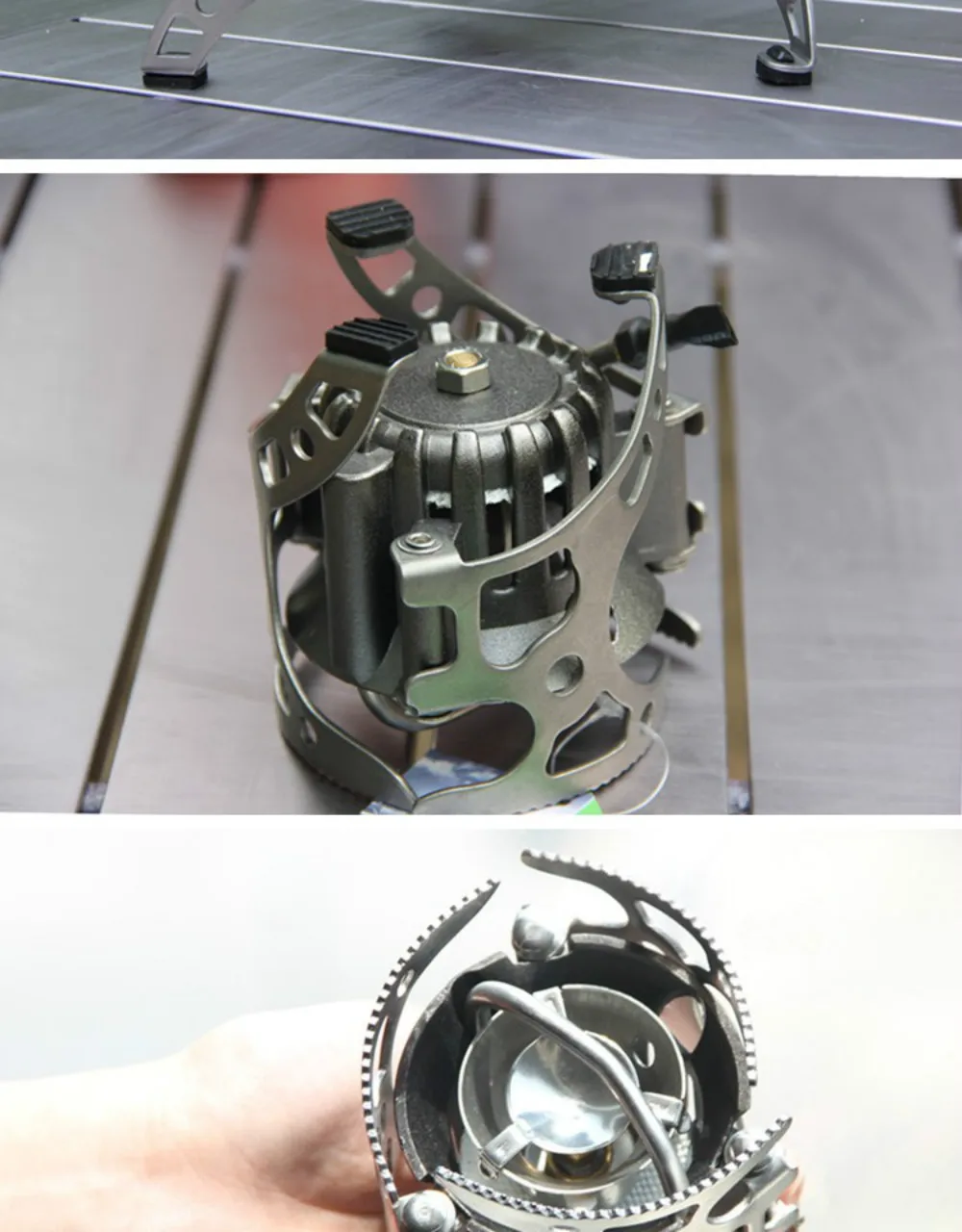 BRS-8 Outdoor Portable Oil/Gas Multi-Use Camping Stoves With One Fuel Bottle Hiking Foldable Cookware Picnic Cooking Burners Set
