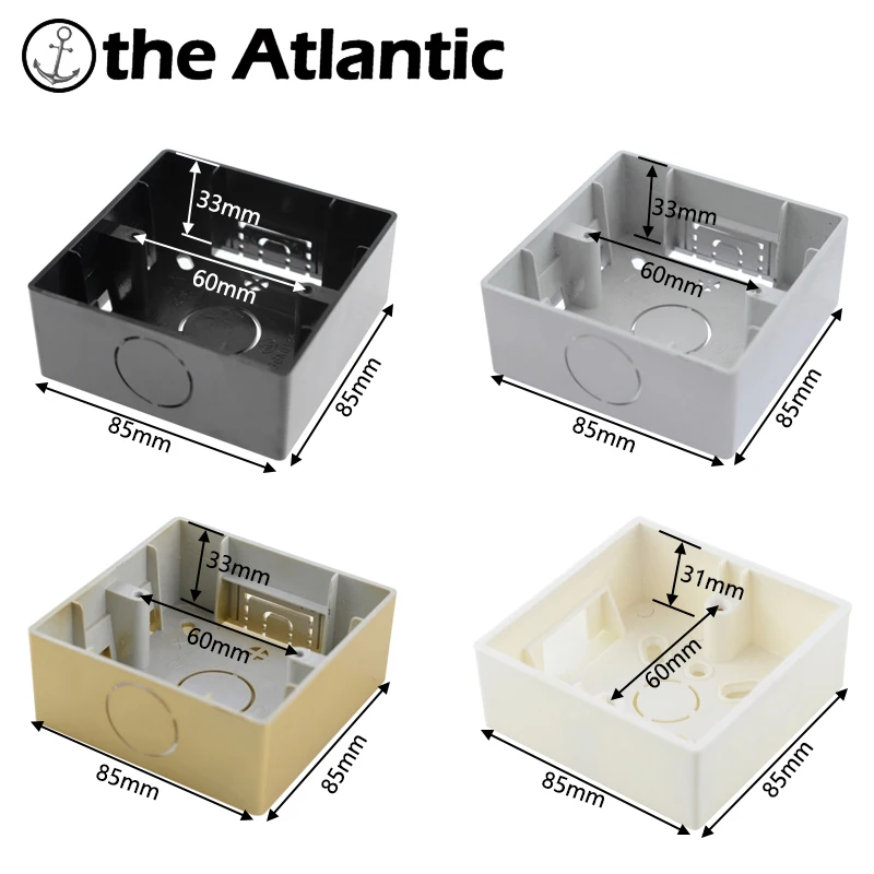 Exernal Mounting Box Dark Junction Box Back Box Surface Mount Box Outside Box For 86Type Switch Socket Black White Gold Gray