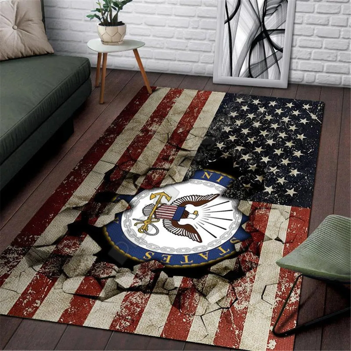 

Navy Area Rug 3D All Over Printed Non-slip Mat Dining Room Living Room Soft Bedroom Carpet 01