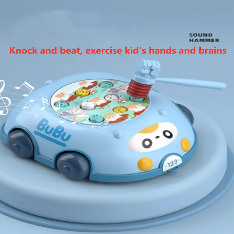 Whac-A-Mole Toy 2 In 1 Toy Dragged With A Rope Toys Car Children Learning Machine For 2 3 4 5 6 Year Old Boys Girls