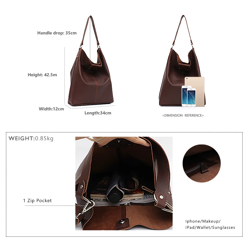 SC Large Italian Leather Tote For Women Casual Vintage Shoulder Bag Female Design Genuine Leather Hobo Crossbody Handbags Travel