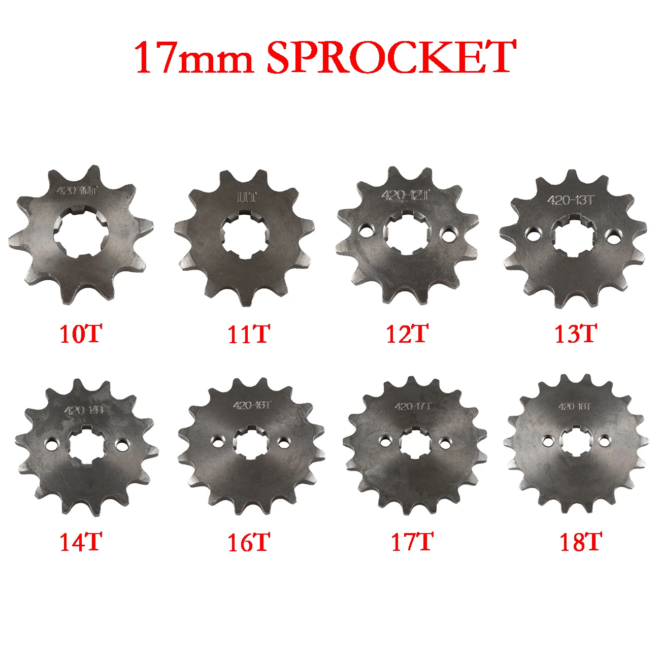 420 10T - 18T 17mm / 20mm Front Chain Sprocket Gear For Pit Dirt Bike ATV Lifan Loncin Jialing Zongshen Motorcycle