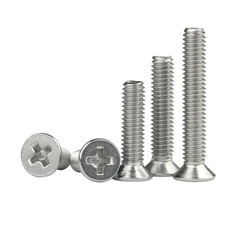 304 Screws M2 M2.5 M3 M4  50PCS 304 Stainless Steel Machine Screws Round Countersunk Flat Head  Screw Bolt Fastener