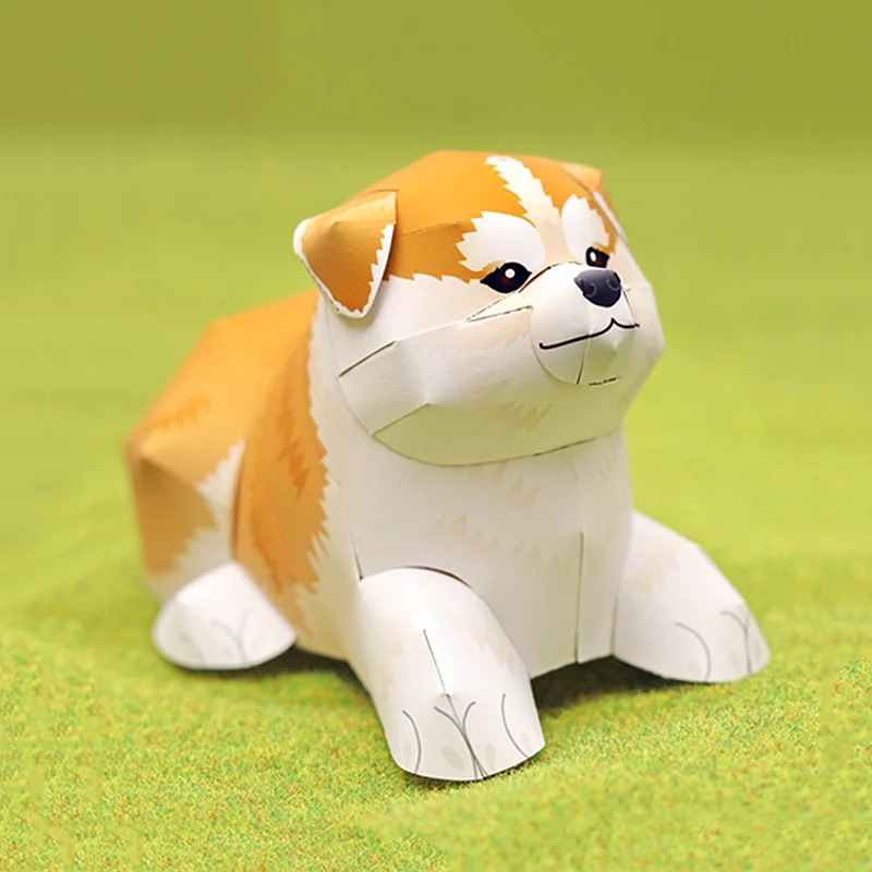 Akita Shiba Inu Vouwen Handgemaakte Origami Art Mini Leuke 3D Papier Model Papercraft Dier Diy Kids Adult Craft Speelgoed QD-056