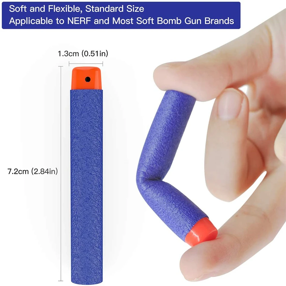 7.2CM Refill Darts Bullets Hollow With Holes Bullet Soft Bullet For Nerf Toy Gun Matching Bullet EVA Foam Soft Bullet