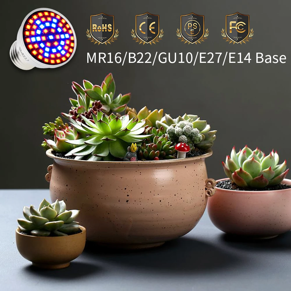 48 leds e27 led plantas de sementes de flores hidropônico e14 gu10 crescer lâmpada luz b22 lâmpada espectro completo mr16 phytolamp crescer caixa lâmpada