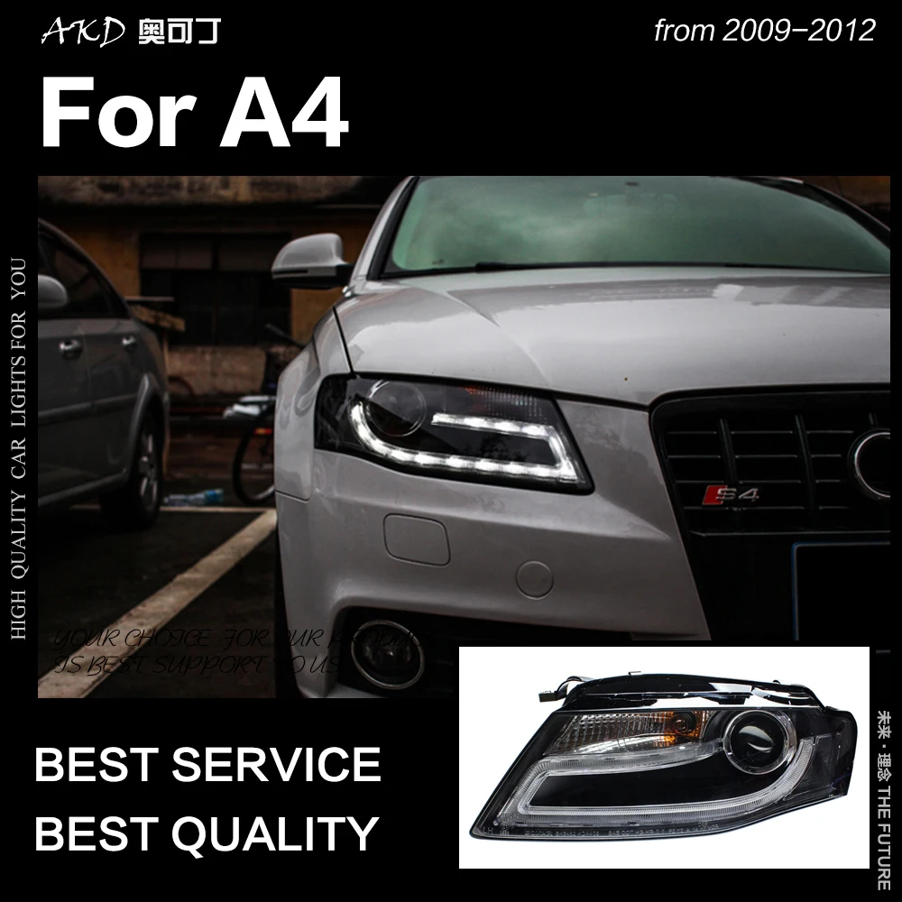 

AKD Car Styling for A4 Headlights 2009-2012 A4L B8 Sedan Headlight DRL Hid Head Lamp Angel Eye Bi Xenon Beam Accessories