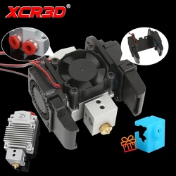 XCR3D 3D Printer 2IN1 Dual Hotend Kit Extruder Diy All Metal Volcano V6 Nozzle Parts Cooling Fan 12V24V Accessories 1.75Filament