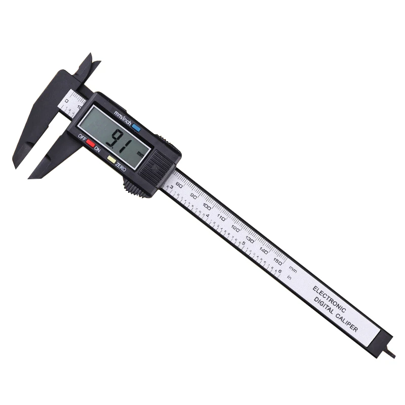 WOSAI Vernier Caliper 0-150mm 6 inch Measuring Tool Plastic LCD Digital Electronic Carbon Fiber Ruler Gauge Micrometer