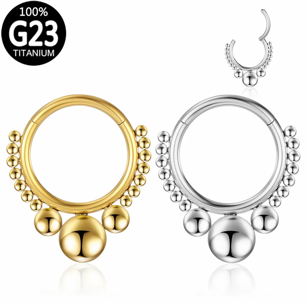 

Титановый обруч для носа G23, кликер для ушей, хряща, Козелка, спирали, откидной сегмент, пирсинг ноздри, кольцо для перегородки, ювелирные изделия