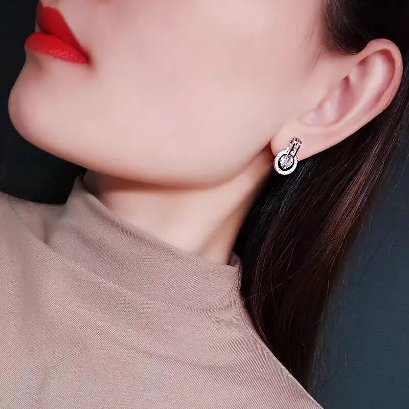 Elegant AAA Cubic Zircon Earrings Women's Classic Round Crystal Earrings Elegant Princess Women's Wedding Jewelry