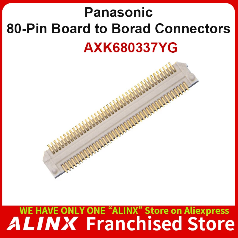 ALINX AXK680337YG: Panasonic 80-pin Industrial Grade  Female Board-to-Board Connectors 0.5mm Spacing