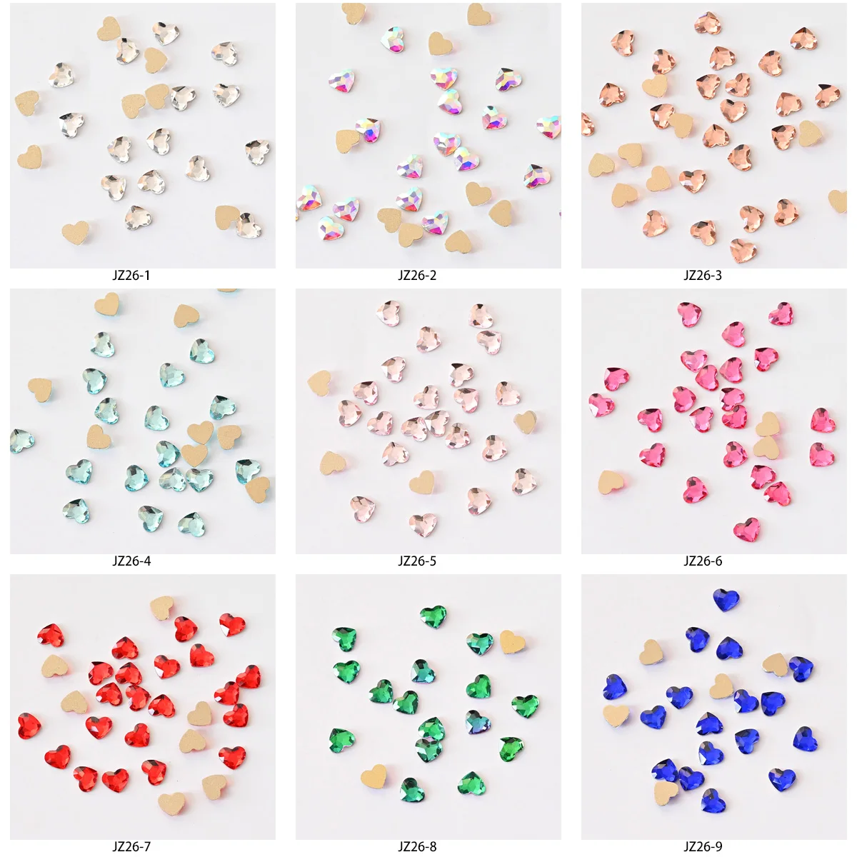 

Valentine's Day 1440pcs Mixed Color Nail Love Heart Rhinestones Stones Romantic Crystal Glass Stone For Nail DIY Rhinestones M%R