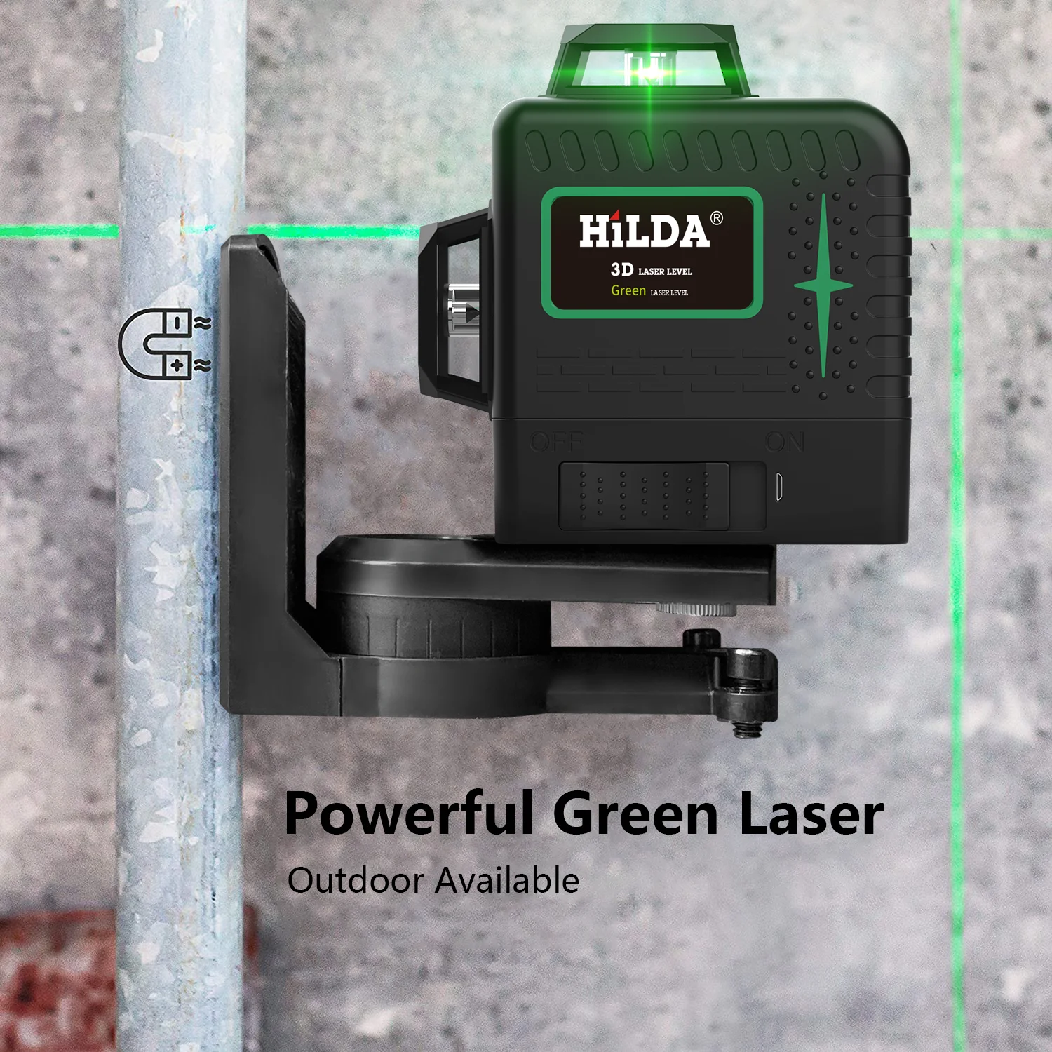 12 Lines 3D Green Laser Level Horizontal And Vertical Cross Lines Indoors and Outdoors Mini Laser Level