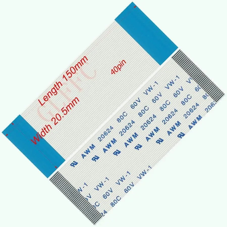 29pin 0.5Pitch 150มม.-1250มม.-ประเภทสายแบนแบบยืดหยุ่น FFC Awm 20624 ROHS สำหรับ TTL LCD DVD คอมพิวเตอร์