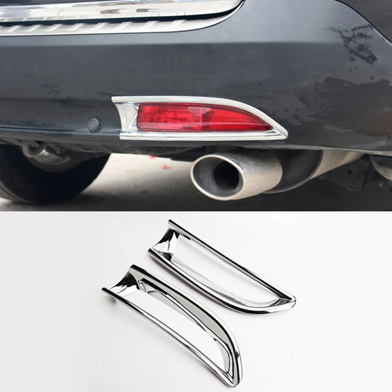 High quality For Honda CRV CR-V 2012 2013 2014 ABS Chrome back tail rear fog light lamp frame parts Car detector cover trim 2pcs