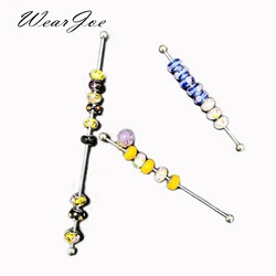Jewelry Charm Beads Display Metal Rod Stainless Steel 2mm 3mm Hole Bracelet Beads Holder Organizer Trollbeads Storage Showcase