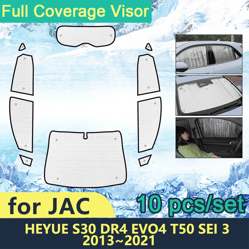 

Full Cover Sunshades For JAC Heyue S30 DR4 EVO4 T50 Sei 3 2013~2021 Car Sun Protection Windshields Windows Accessories Parasol