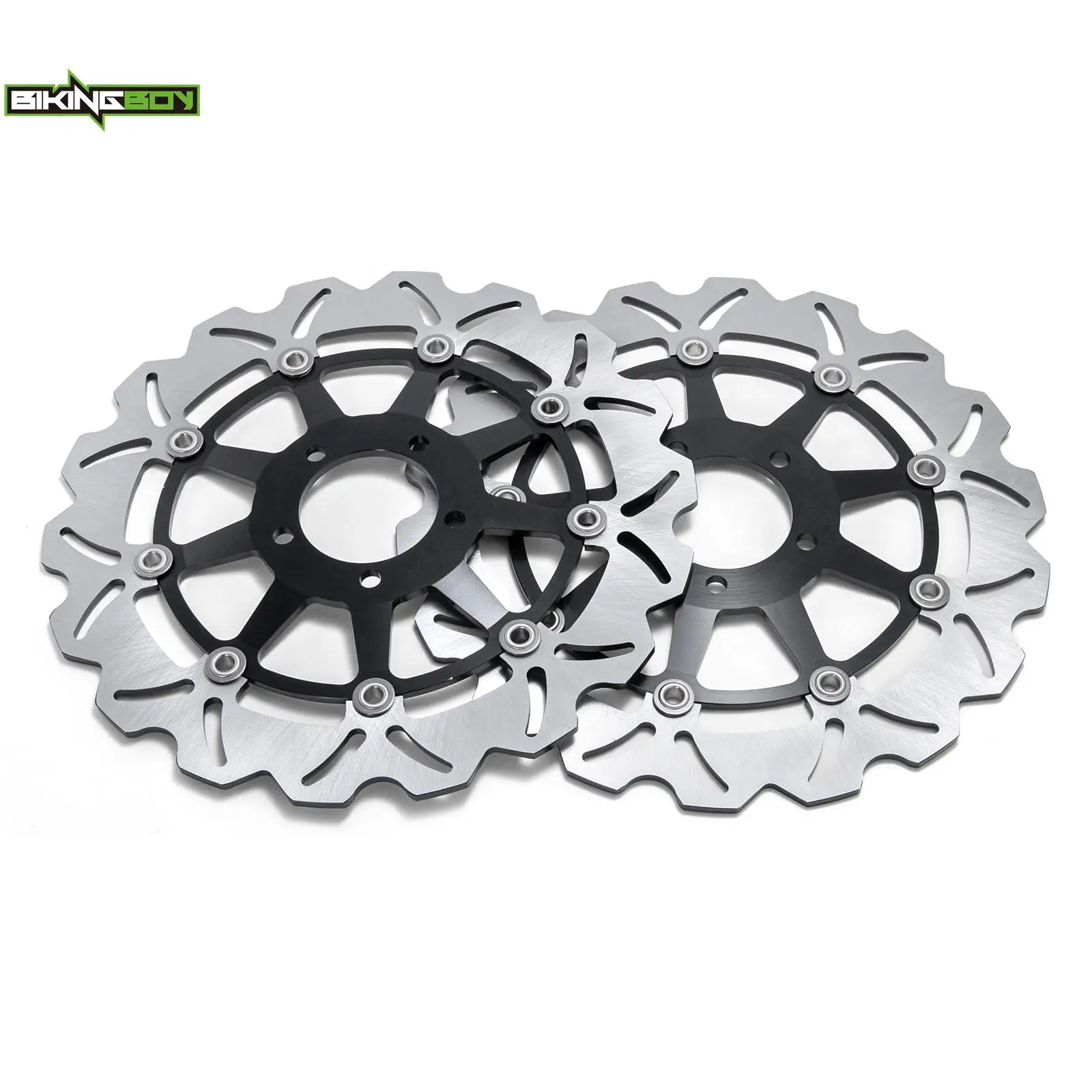 BIKINGBOY Front Brake Discs Disks Rotors For Kawasaki ZX-10RR Ninja ZX10RR 2017 2018 2019 2020 2021 2022 Stainless Steel 330mm