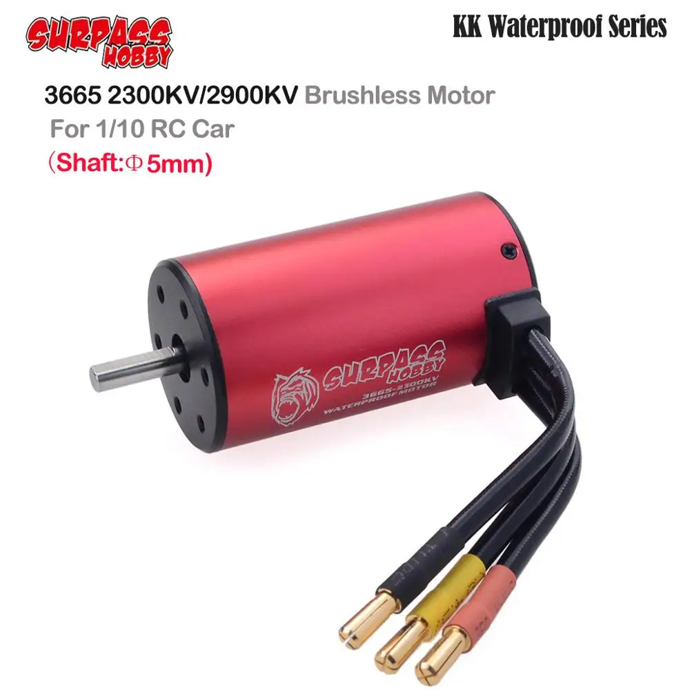 SURPASS HOBBY KK Waterproof Series 3665 2300KV 5mm Shaft Brushless Motor for 1/10 RC Crawler Truck Car