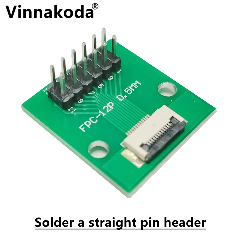 2 buah papan adaptor FFC/FPC 0.5MM-12P hingga 2.54MM Las 0.5MM-12P konektor flip-top Solder lurus/header pin bengkok