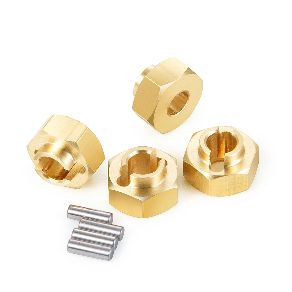 AXSPEED 4mm/4.5mm Brass Wheel Hex 7mm Adapters Coupler for Axial SCX24 Deadbolt C10 Wrangler Gladiator Bronco 1/24 RC Car Model