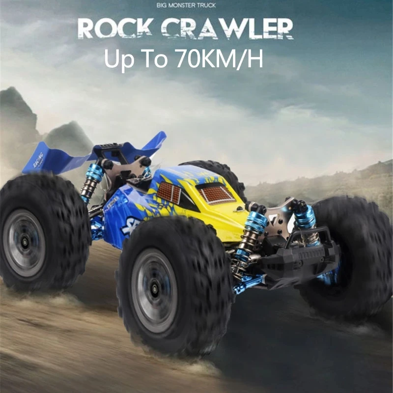 4WD Brushless Off-road Racing RC Car Toy 1:14 70KM/H Hydraulic Shock Absorber Alloy Skeleton High Speed Remote Control Car Model