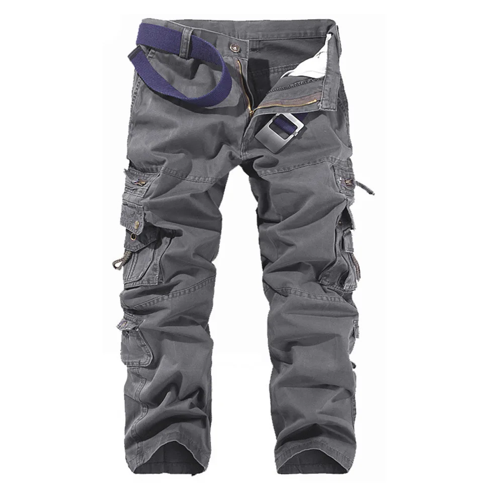 

Men's Overalls Multi-Pocket Outdoor Trousers Army pants Tactical Straight Loose Cotton Autumn Winter Elasticity Europe America