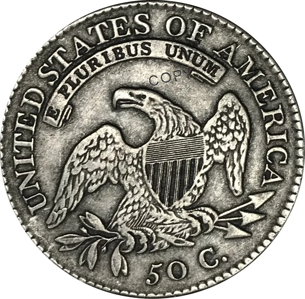 1813 United States 50 Cents ½ Dollar Liberty Eagle Capped Bust Half Dollar Cupronickel Plated Silver White Copy Coin