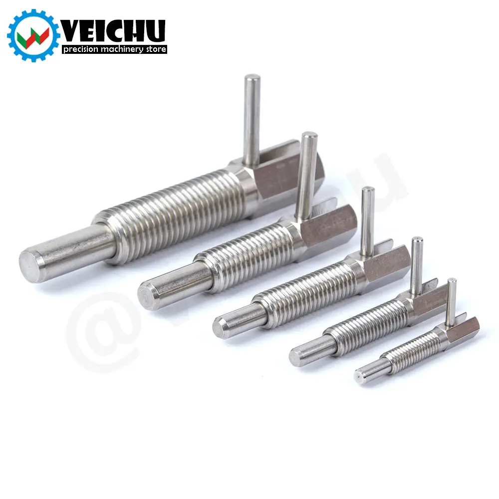 VEICHU 1pcs Stainless/Carbon Steel L-Handle For Index Holes VCN233 M6/8/10/12/16 Indexing Plungers Index Bolt