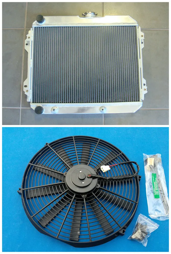 

HOT SELLING Aluminum Radiator + Fan For TOYOTA 1983-1987 Corona ST141 RT142 2.0L 2.4L 1983 1984 1985 1986 1987