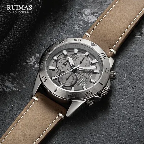 Imagen 2 del producto MEGIR & ruitas-reloj analógico de cuarzo para hombre, accesorio de pulsera de cuarzo resistente al agua con cronógrafo, complemento masculino de marca de lujo con correa de cuero, reloj luminoso resistente al agua informal, 2020