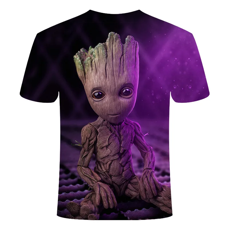 Cute Warrior Groot guardian of the galaxy T-shirt New Funny 3D Print Men Women Summer Casual Hip Hop T shirt Children Kid Tshirt