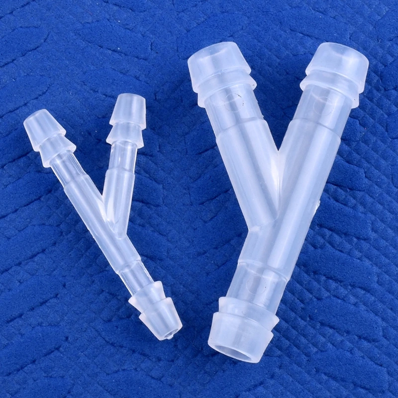5~200Pcs 4~18mm Food Grade Plastic Oblique Y-Type Tee Connector Aquarium Tank Air Pump Gas Diverter Irrigation Pagoda Hose Joint