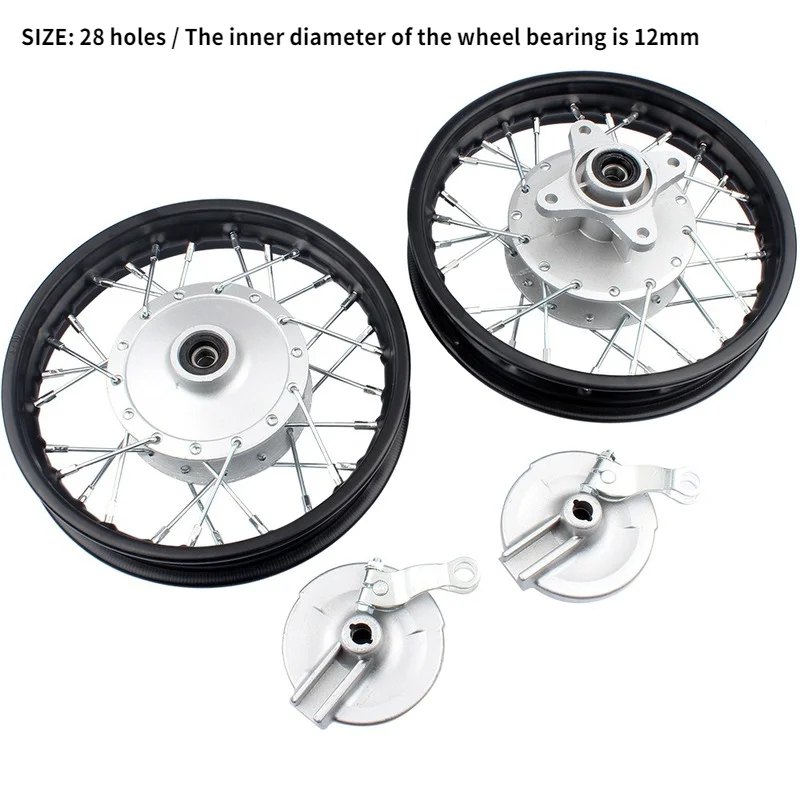 1.40-10 1.85-10 Front and rear wheels Black Front & Rear Iron Wheels Rims for Honda CRF50 XR50 Pit Dirt Bike Motorcycle Parts