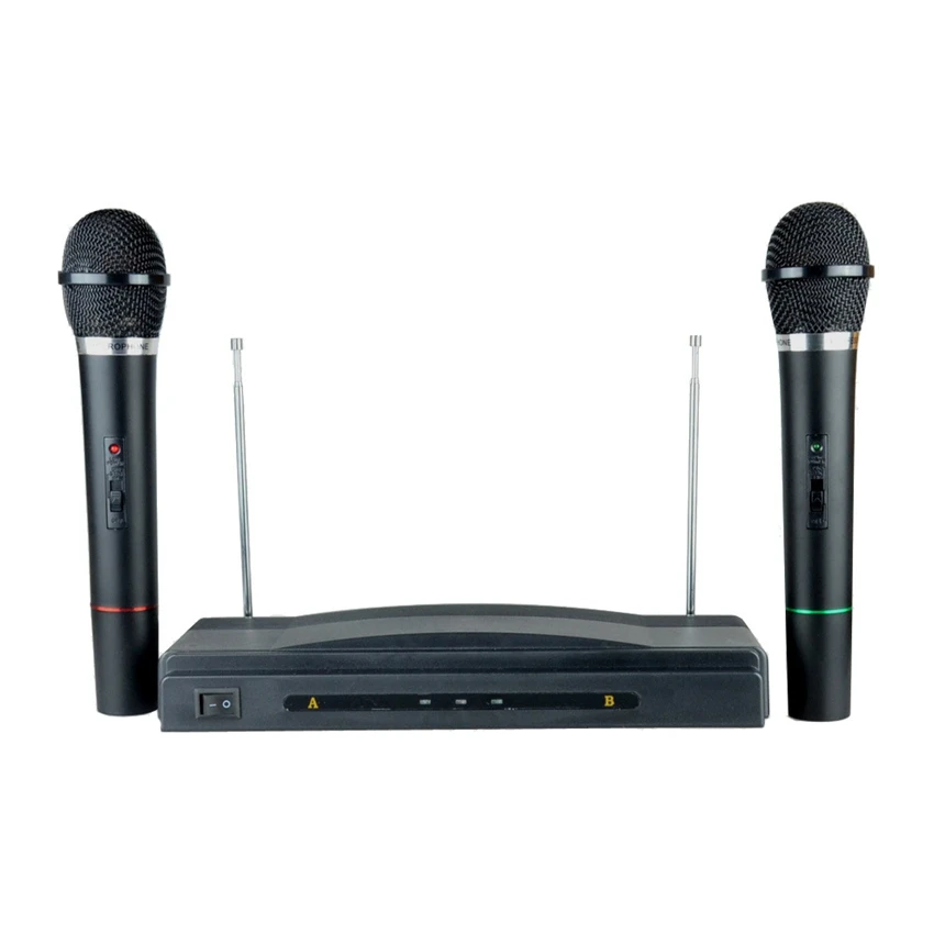 Đa Năng Micro Không Dây 2 Trong 1 VHF Nhận Mic Cầm Tay Đen