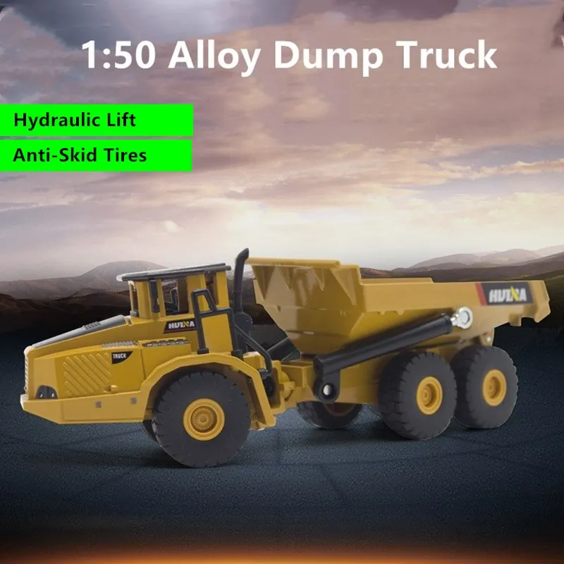 1:50 Alloy Dump Truck Hydraulic Lift anti-Skid Tires Engineering Vehicle Model Toys Children's Toys Static Model