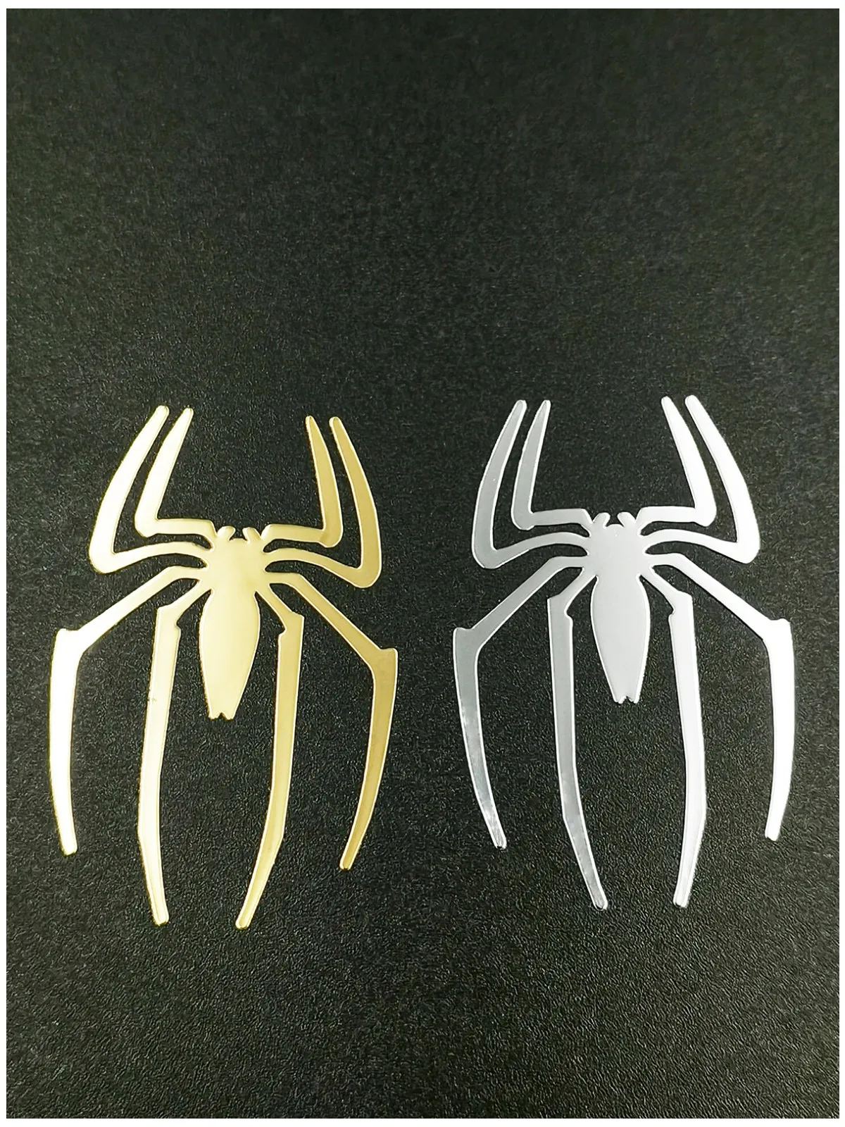 

2 Pcs Metal Badge Spider Decal Logo Signs Car Mobile Phone Cellphone Laptop Ipad Cover Box Stickers For Cover Box or Window