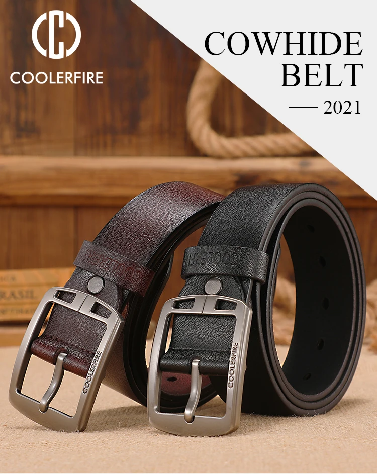 Männer Echtes Leder Gürtel Rindsleder Klassische Designer Gürtel für Männer Vintage Westernboy Freizeit Casual Jeans Strap HQ223 – Detail 1
