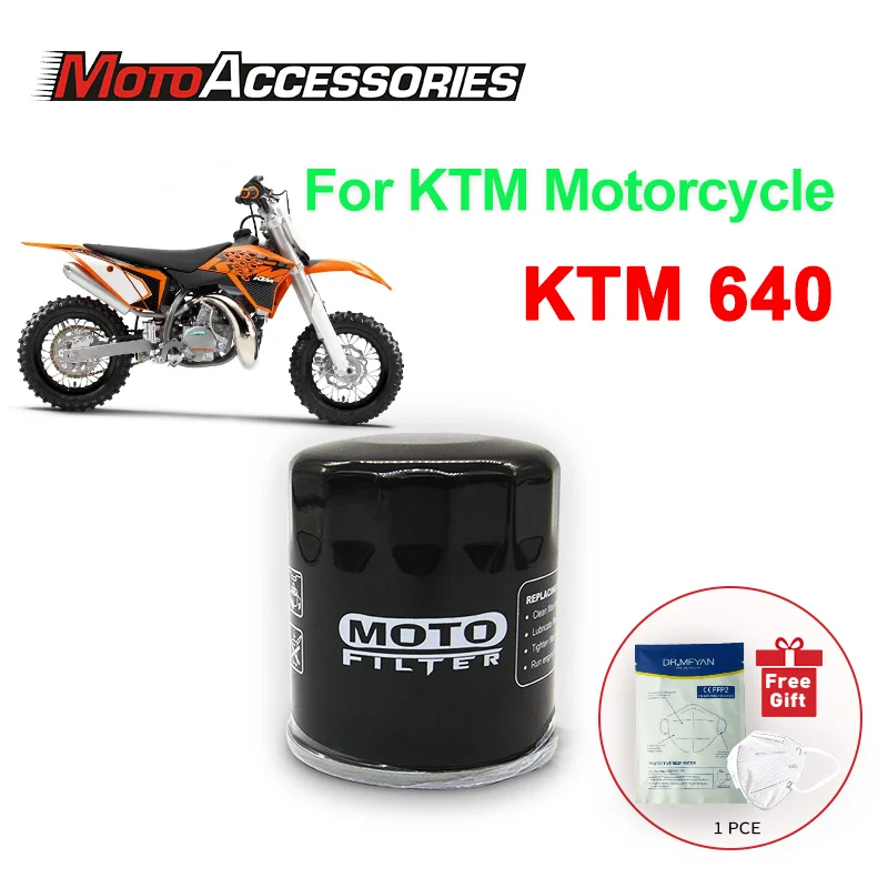 For KTM Motorcycle Oil Filter 400 EGS 620 Duke 625 SMC SXC 640 LC4 660 Rally E Factory Replica 620 LSK Filtro Gasolina MotoClean