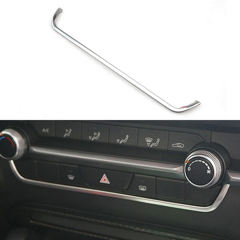 For Mazda 3 BP 2019 2020 2021 2022 2023 2024 2025 Stainless Steel Car Central Control Conditioner Trim Strips Cover Accessories view 6