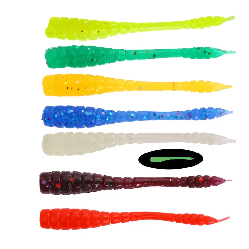 20 sztuk/partia miękkie przynęty 45mm 0.4g połowów sztuczne przynęty silikonowe Bass Pike Minnow Swimbait Jigging plastikowe przynęty Worm Wobblers