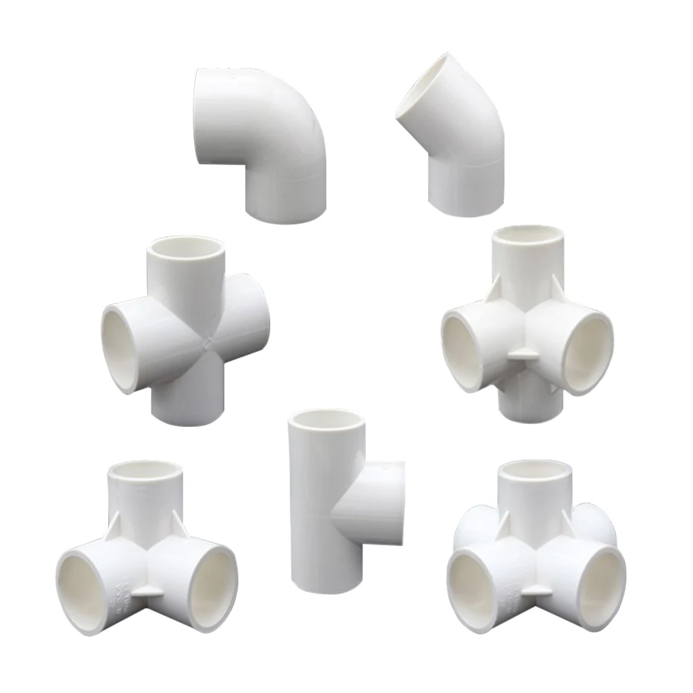 PVC Fittings for Greenhouse Frame Construction, Elbow Corner, Side Outlet Tee, Tent Connection,Furniture Build Grade