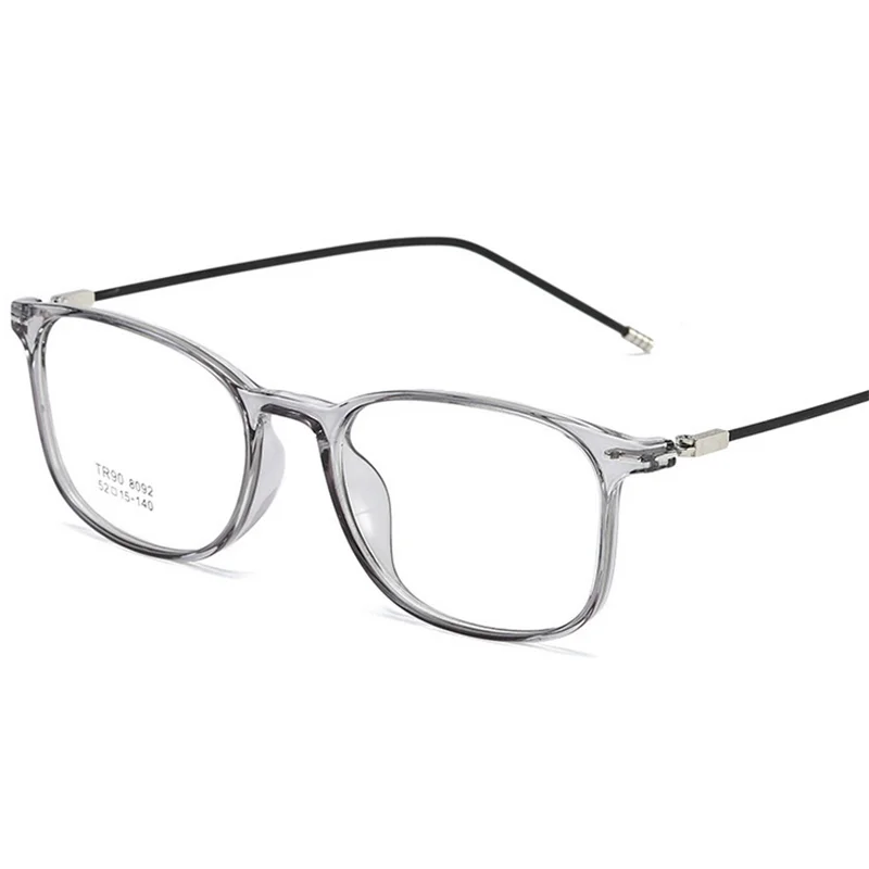 Men Square Nearsighted Spectacle Ultralight TR90 Steel Wire Leg Women Oval Prescription Eyeglasses Diopter 0 -0.5 -1.0 To -6.0