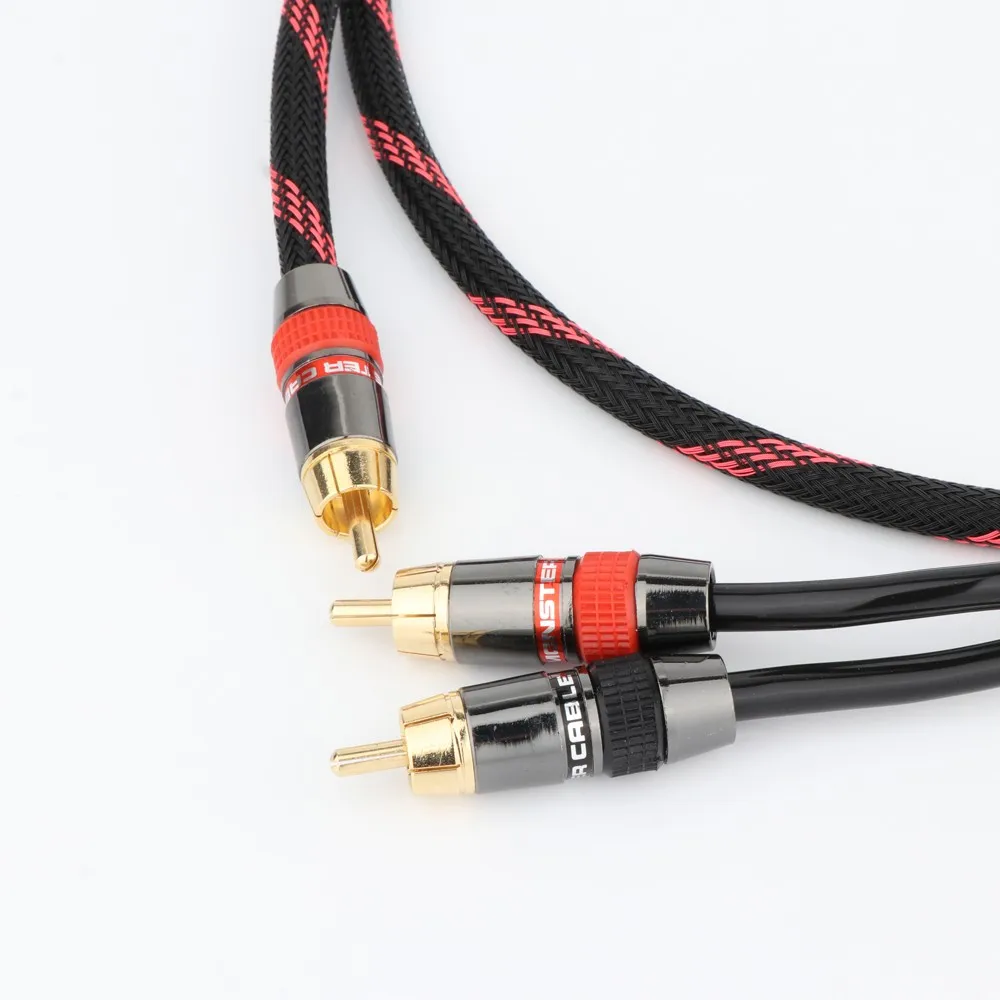 HIFI RCA Stecker Splitter Stereo Audio Kabel RCA 2 Stecker auf 4 Stecker Dual Lautsprecher Y Adapter Stecker Verlängerungskabel 1 Eingang 2 Ausgang – Detail 8