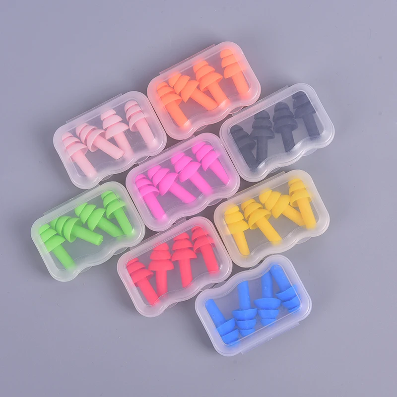 2 Pairs Comfort Ear Plugs Tapered Travel Sleep Noise Reduction Prevention Earplugs Sound Insulation Ear Protection Swim Tools